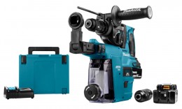 Makita DHR243RTJW 18V LXT Brushless SDS+ Rotary Hammer With 2 x 5.0Ah Batteries, Charger, DX07 Dust Extraction Kit & Mak £449.95